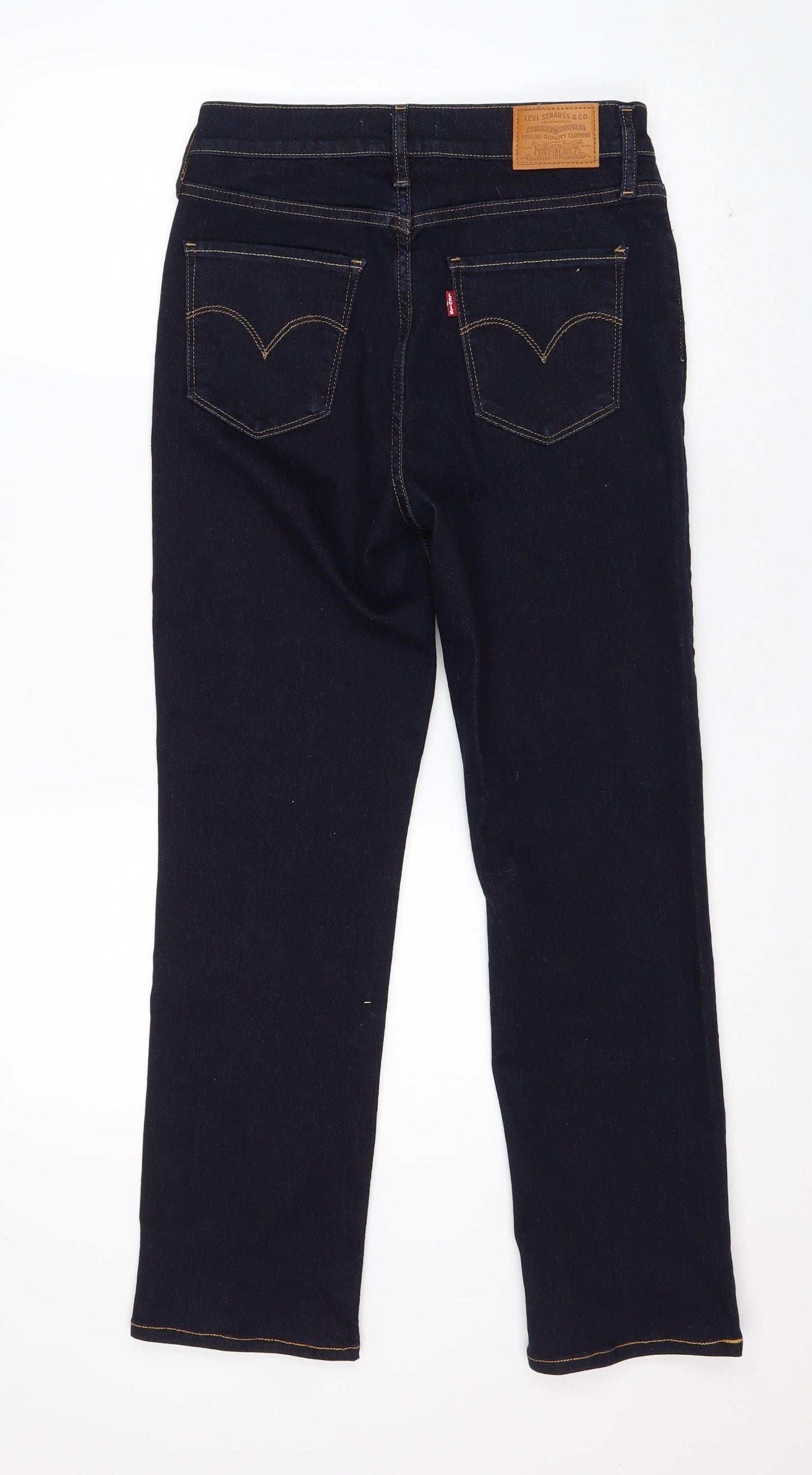 Levi's Womens Blue  Cotton Straight Jeans Size 28 in L26 in Regular Button
