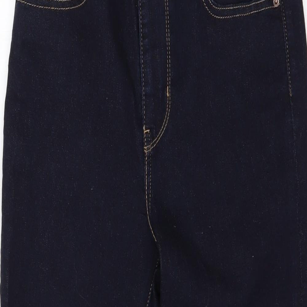 Levi's Womens Blue  Cotton Straight Jeans Size 28 in L26 in Regular Button