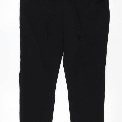 NEXT Womens Black  Polyester Trousers  Size 8 L27 in Regular Drawstring