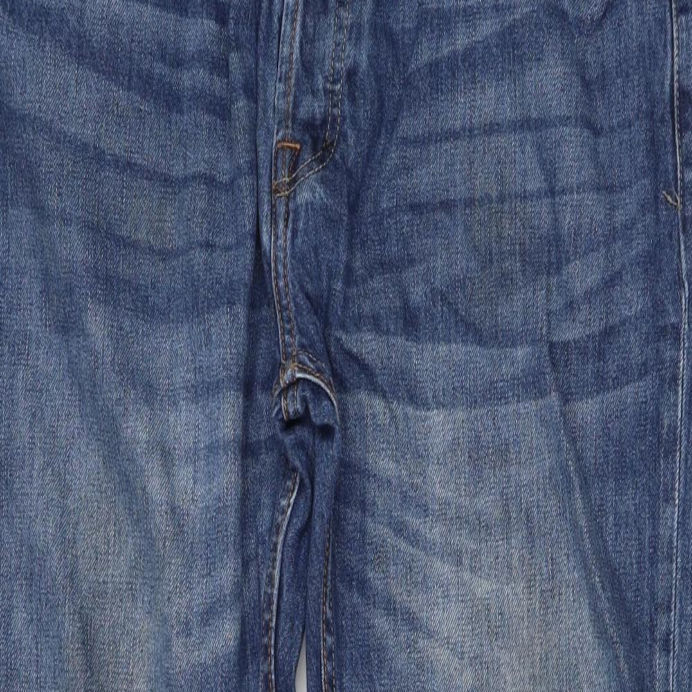 Firetrap Mens Blue  Cotton Straight Jeans Size 36 in L30 in Regular Button