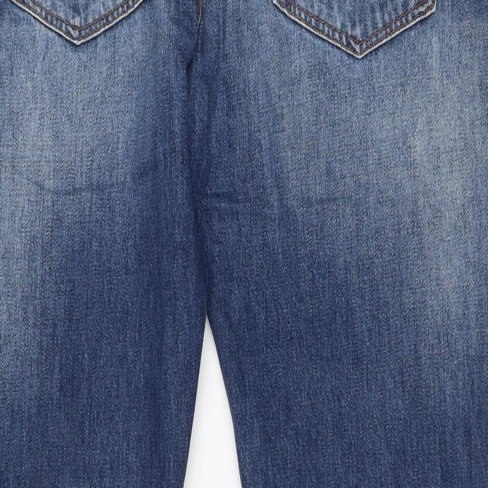 Firetrap Mens Blue  Cotton Straight Jeans Size 36 in L30 in Regular Button