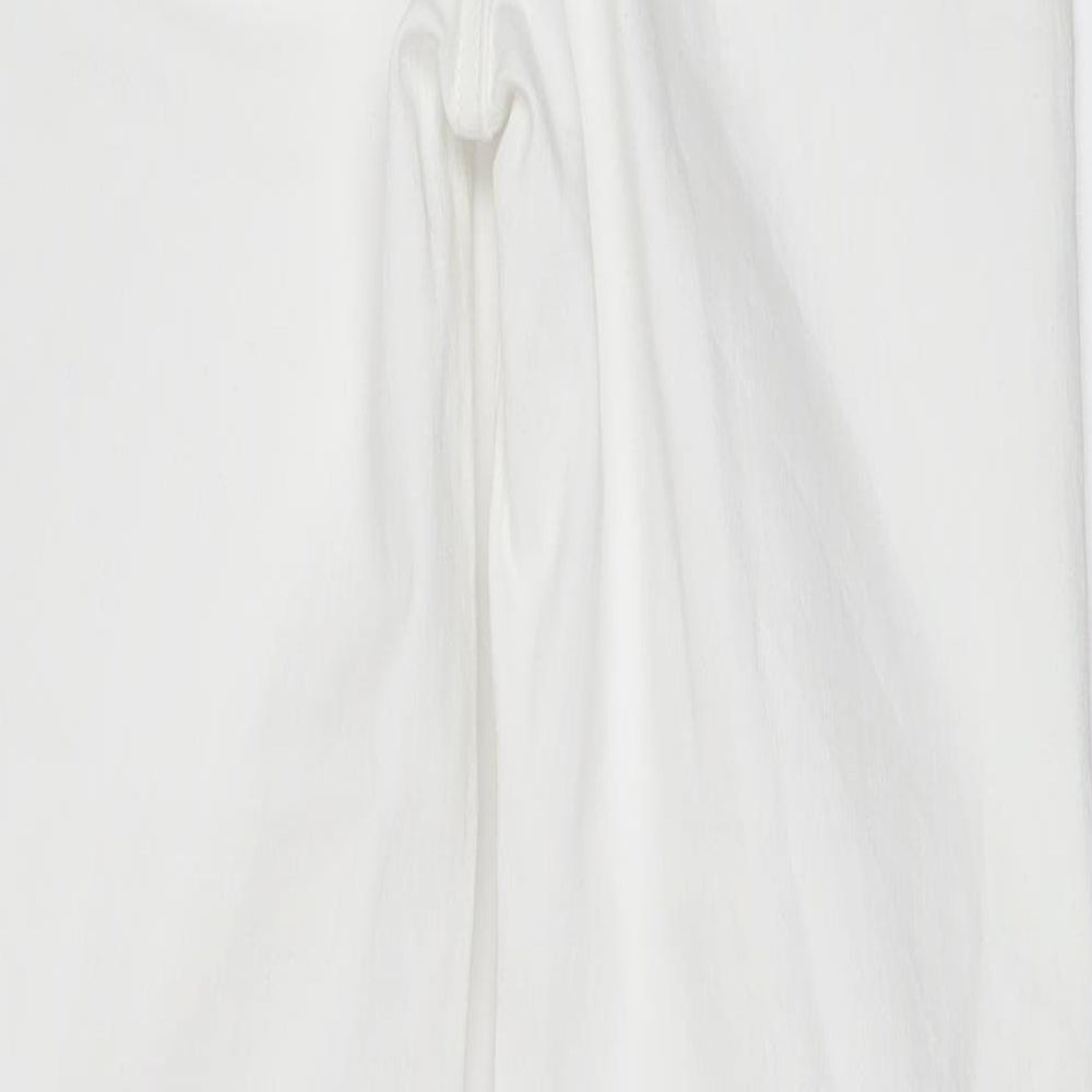 Marks and Spencer Womens White  Cotton Straight Jeans Size 6 L29 in Regular Button