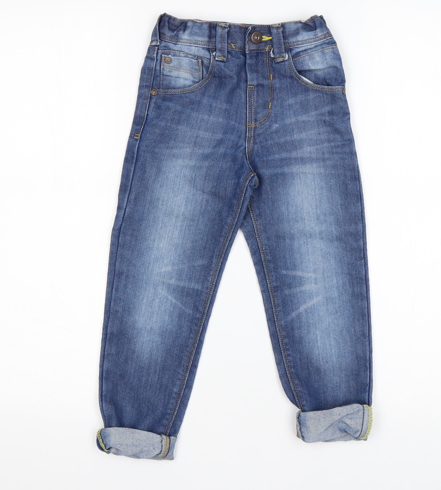 John Lewis Boys Blue  Cotton Straight Jeans Size 4 Years  Regular Button