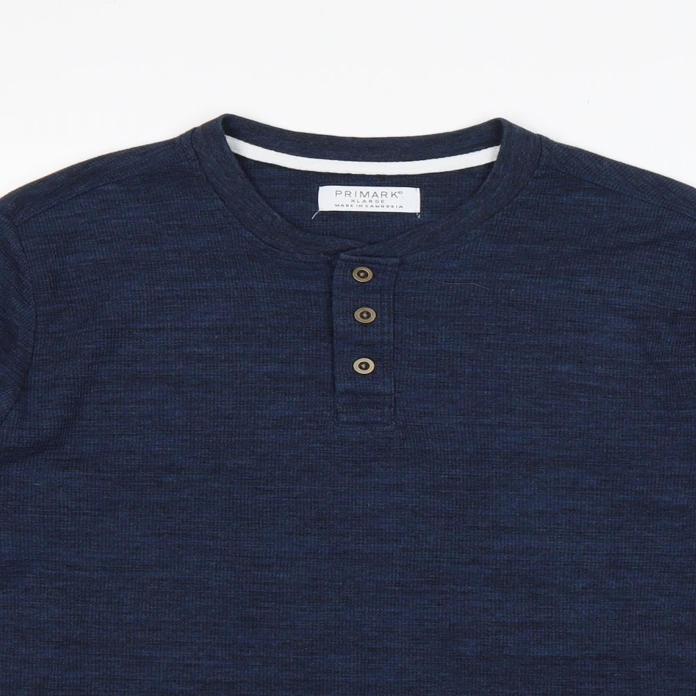 Primark Mens Blue  Cotton  T-Shirt Size XL Round Neck