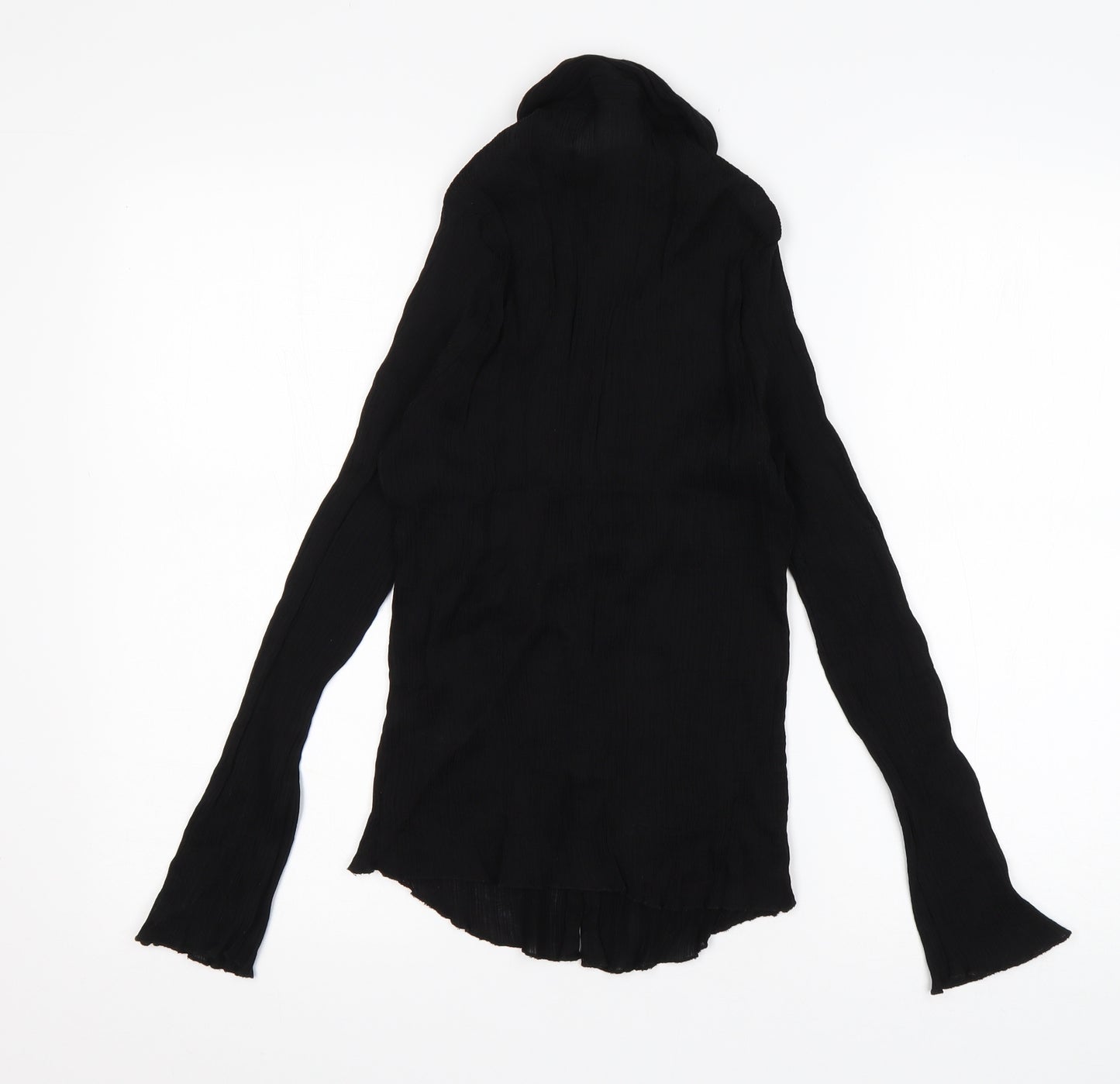 Primark Womens Black  Polyamide Basic Button-Up Size 14 Collared