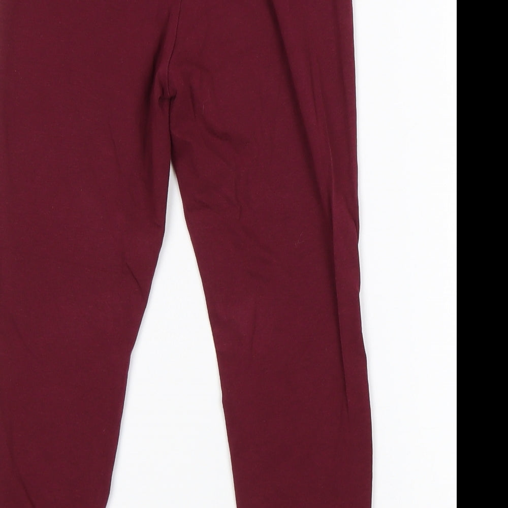 H&M Girls Red  Cotton Jogger Trousers Size 5 Years  Regular Drawstring