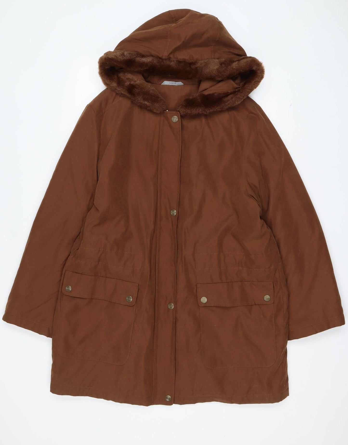 Marks and Spencer Womens Brown   Parka Coat Size 16  Lace Up
