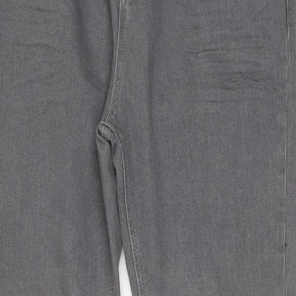 Denim & Co. Womens Grey  Cotton Straight Jeans Size 18 L30 in Regular Button