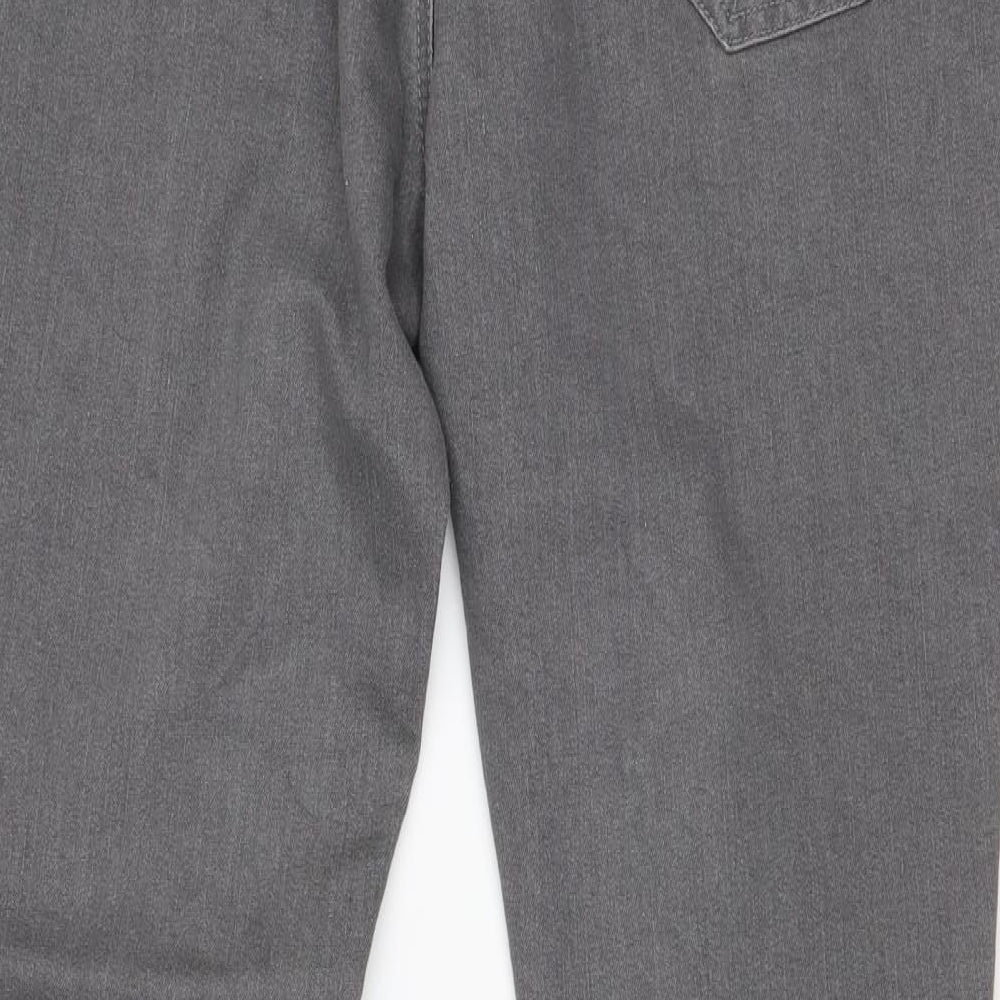 Denim & Co. Womens Grey  Cotton Straight Jeans Size 18 L30 in Regular Button