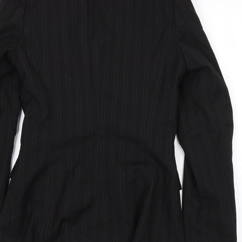 Slater Womens Black Striped Polyester Jacket Suit Jacket Size 6