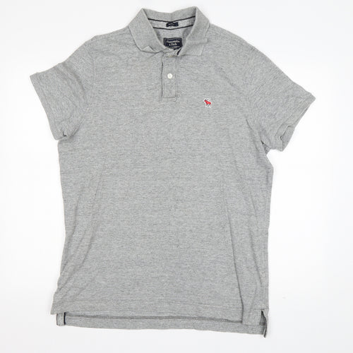 Abercrombie & Fitch Mens Grey  Cotton  Polo Size XL Collared Pullover
