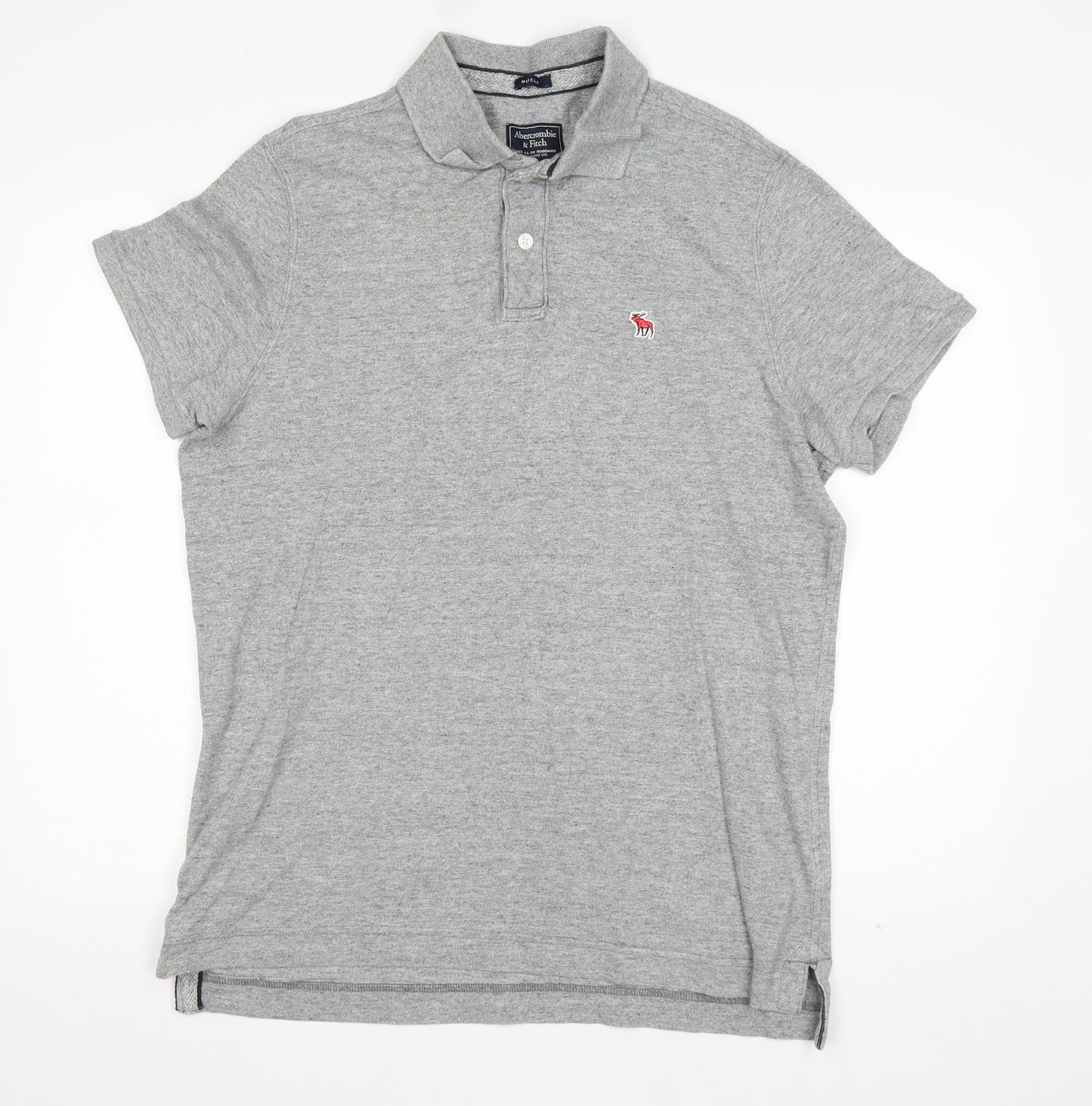 Abercrombie & Fitch Mens Grey  Cotton  Polo Size XL Collared Pullover