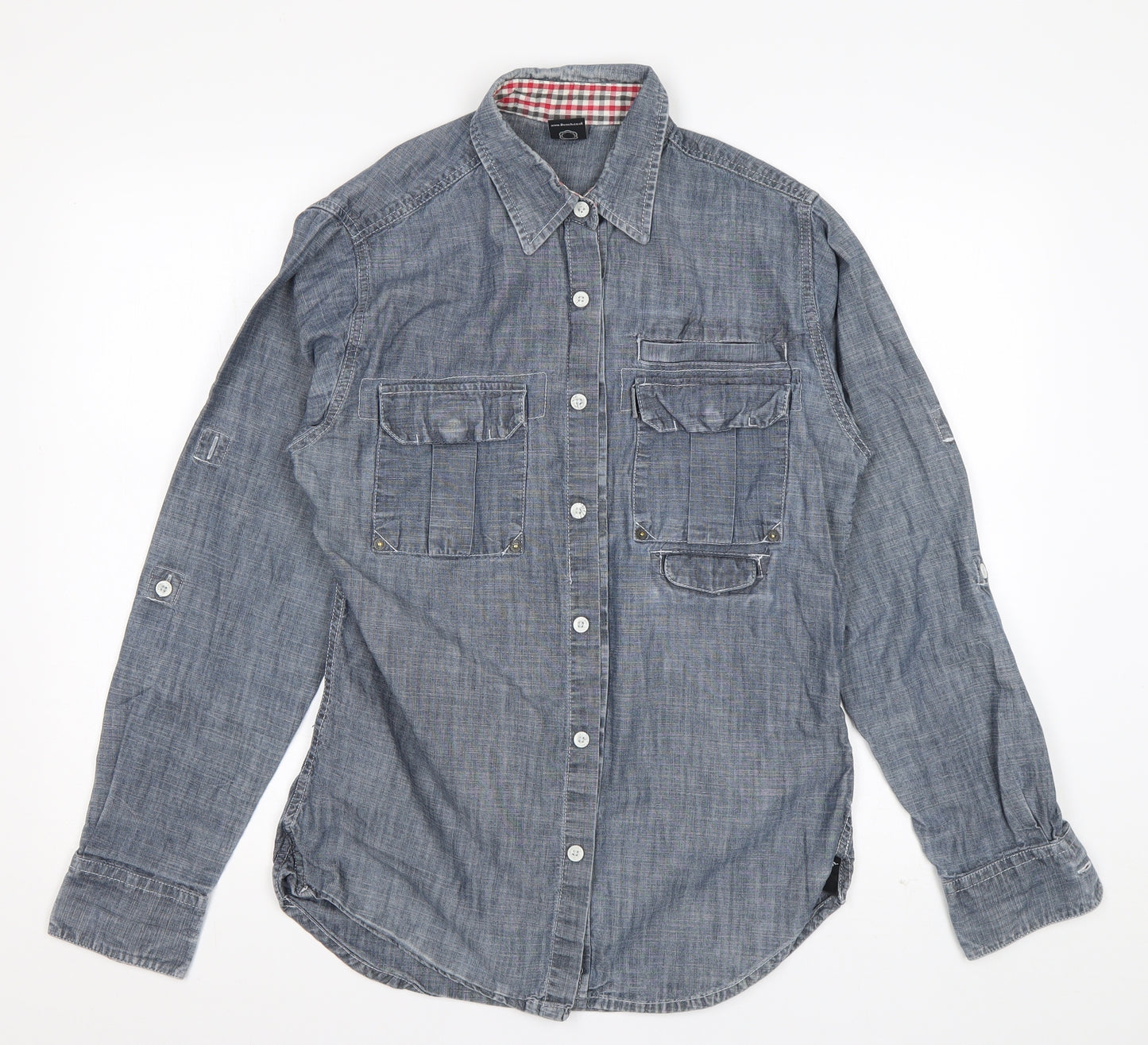 Bench Mens Blue  Cotton  Button-Up Size M Collared Button