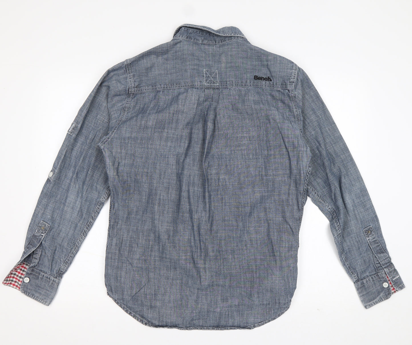 Bench Mens Blue  Cotton  Button-Up Size M Collared Button