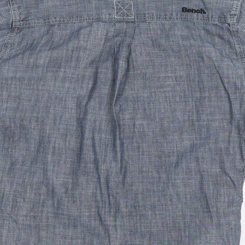 Bench Mens Blue  Cotton  Button-Up Size M Collared Button