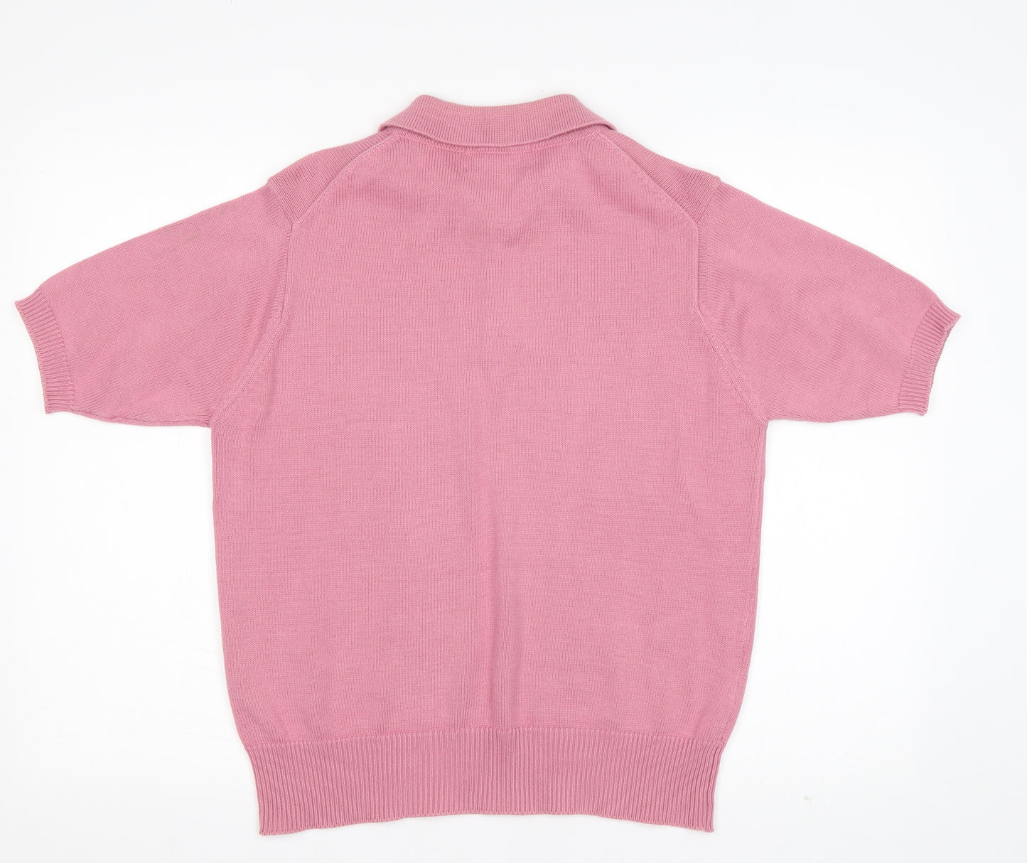 Country Collection Womens Pink  Cotton Basic T-Shirt Size S Collared