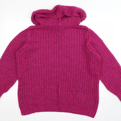 George Womens Pink Roll Neck  Acrylic Pullover Jumper Size 16