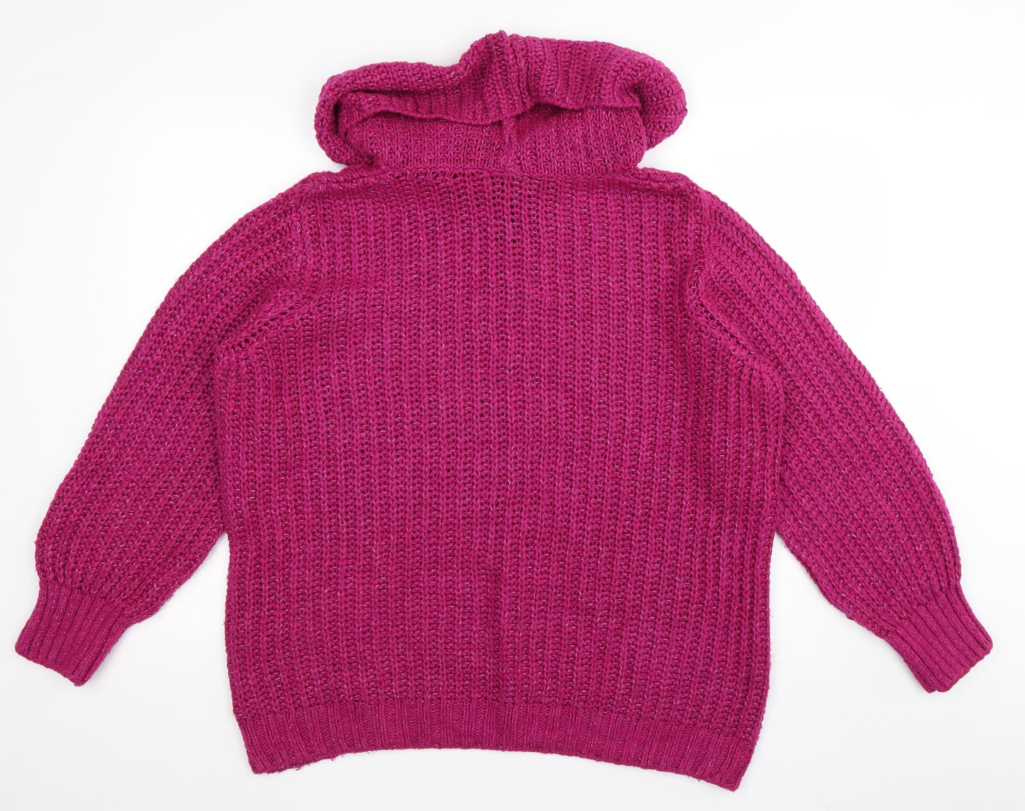 George Womens Pink Roll Neck  Acrylic Pullover Jumper Size 16