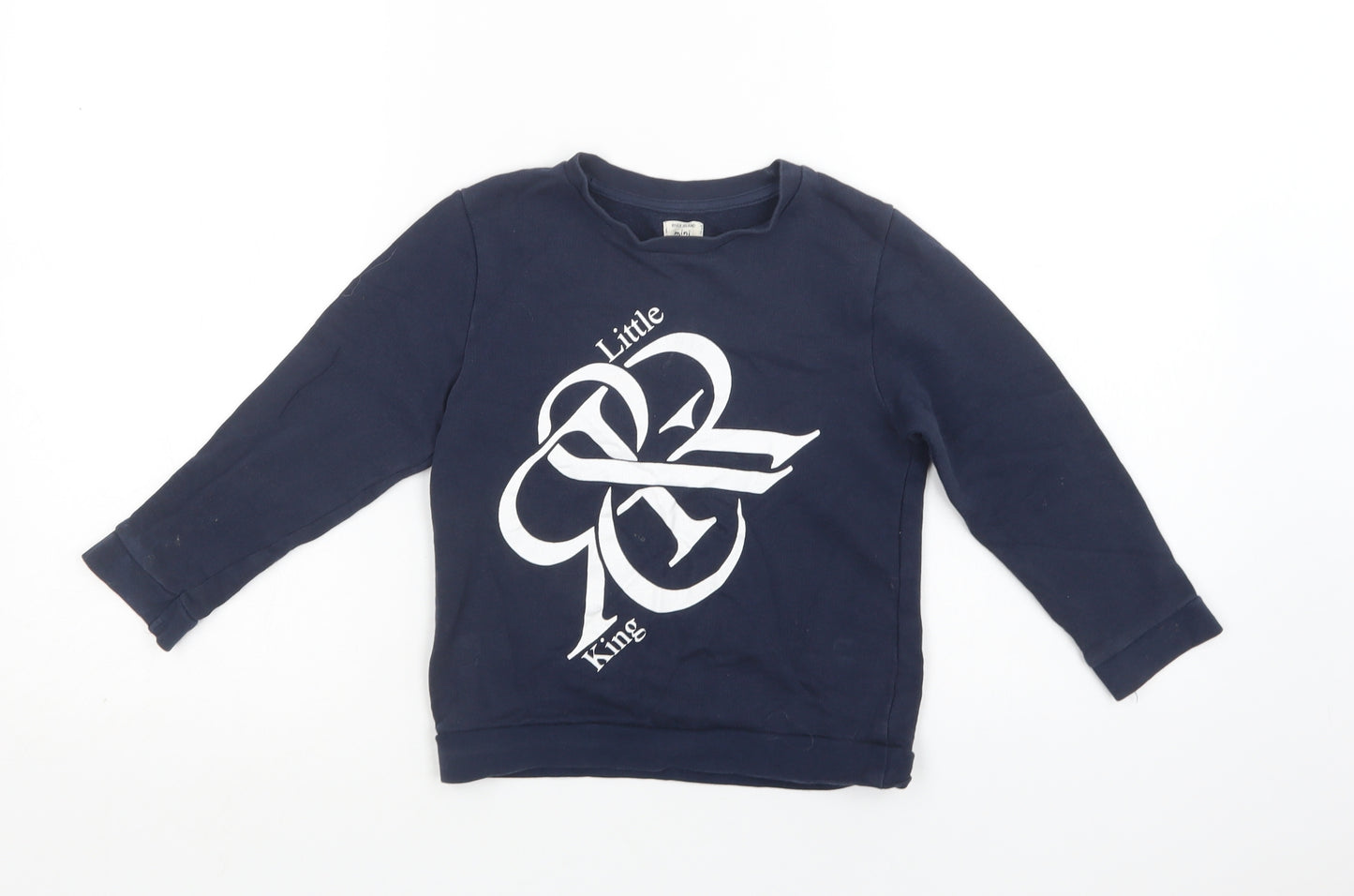 River Island Boys Blue  Cotton Pullover Sweatshirt Size 4-5 Years