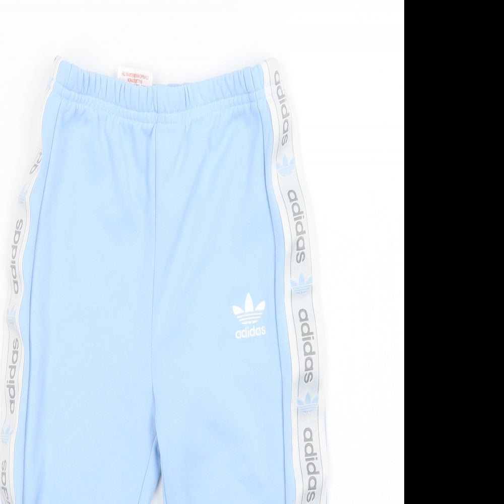 adidas Girls Blue  Polyester Jogger Trousers Size 3-4 Years  Regular
