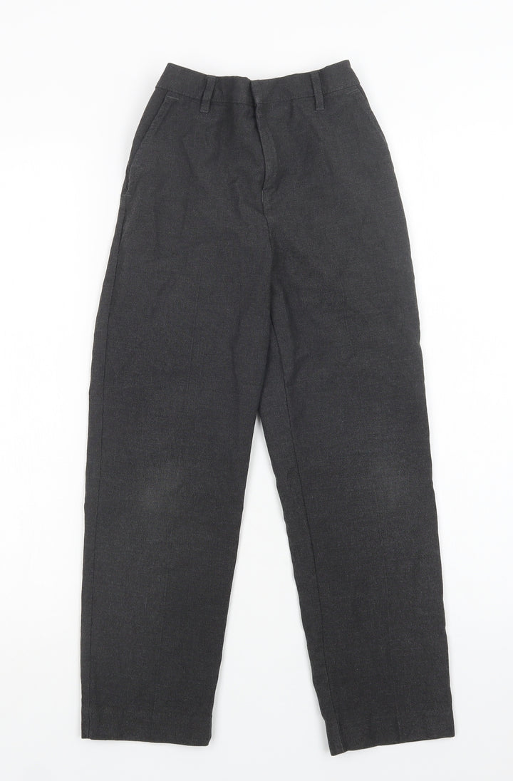 TU Boys Grey Polyester Dress Pants Trousers Size 9 Years Regular Hook & Loop - School Wear