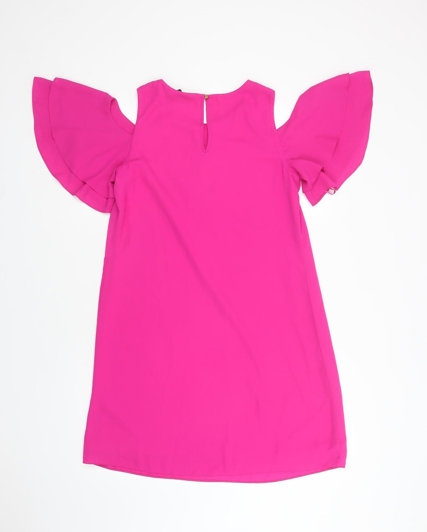 Dorothy Perkins Womens Pink  Polyester Shift  Size 10  Round Neck Zip - Cold Shoulder