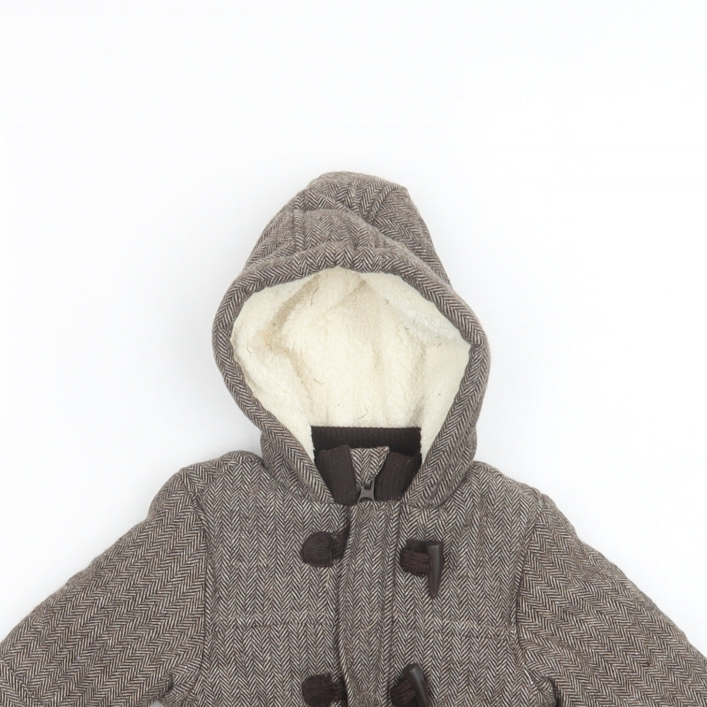 Mothercare Baby Brown Herringbone  Basic Jacket Jacket Size 3-6 Months   Zip
