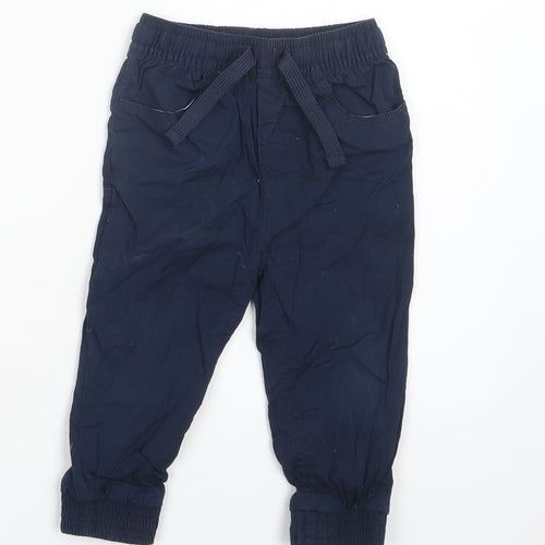 Primark Baby Blue  Cotton Jogger Trousers Size 12-18 Months  Drawstring