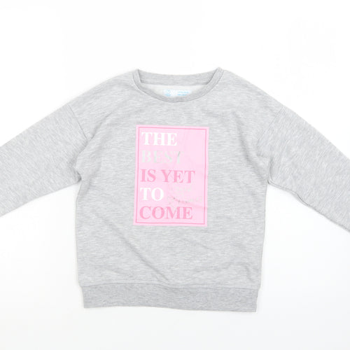 Primark Girls Grey  Cotton Pullover Sweatshirt Size 8-9 Years