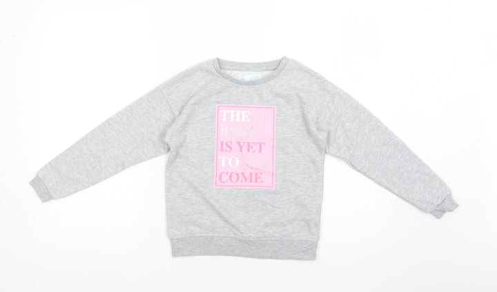 Primark Girls Grey  Cotton Pullover Sweatshirt Size 8-9 Years