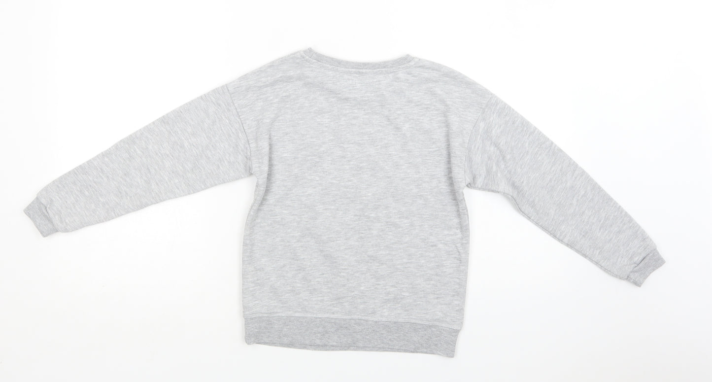 Primark Girls Grey  Cotton Pullover Sweatshirt Size 8-9 Years