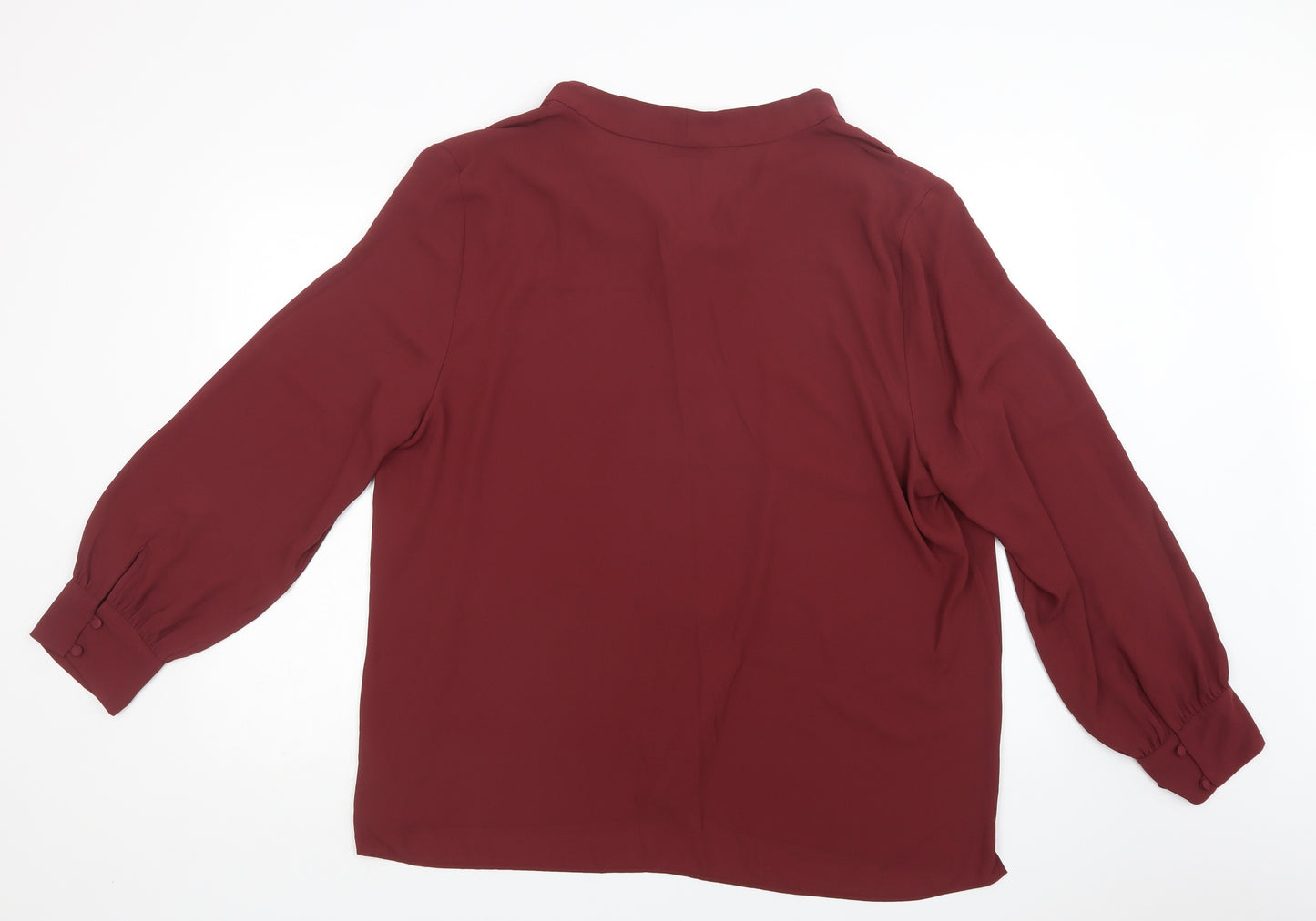 TU Womens Purple  Polyester Basic Blouse Size 22 V-Neck