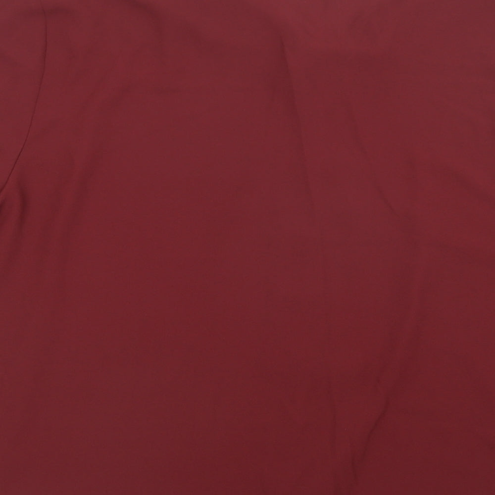 TU Womens Purple  Polyester Basic Blouse Size 22 V-Neck