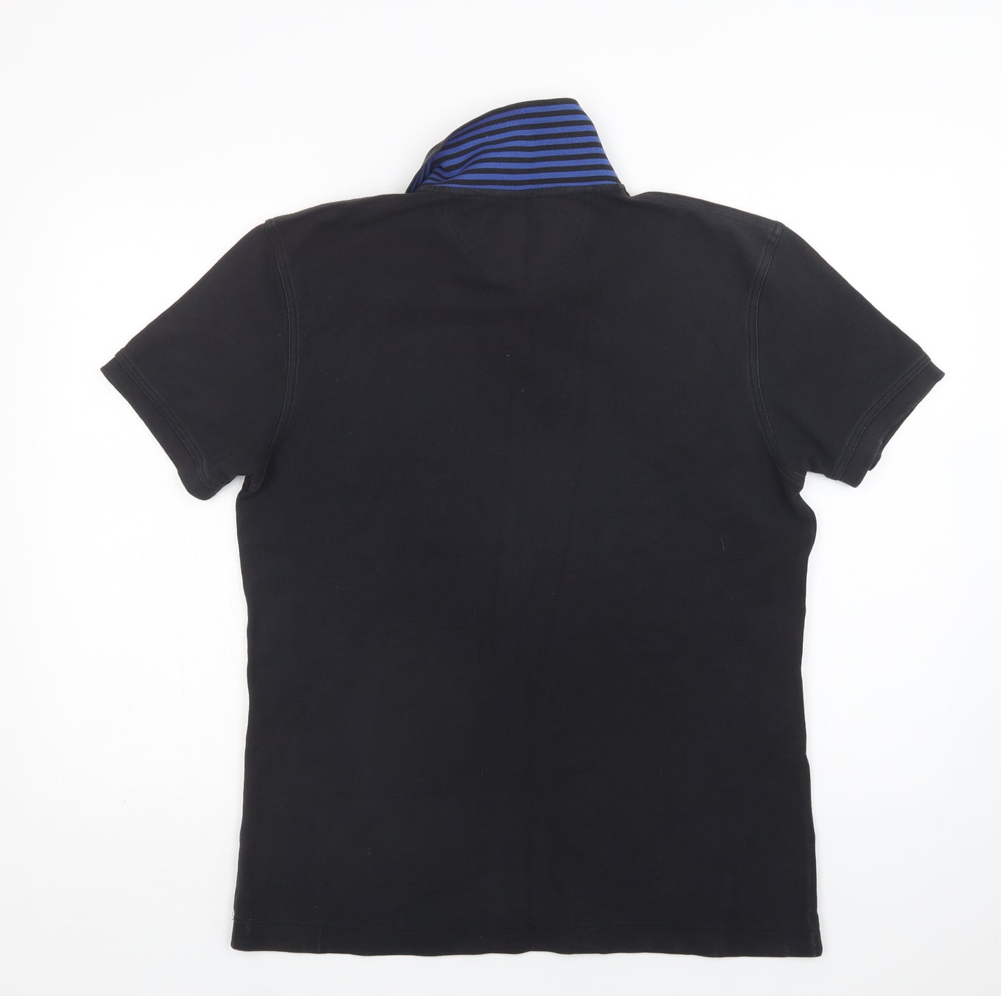 Barbour Mens Black  Cotton  Polo Size L Collared Button