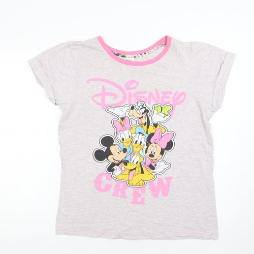Disney Womens Grey  Cotton Top Pyjama Top Size 12   - Mickey and Friends
