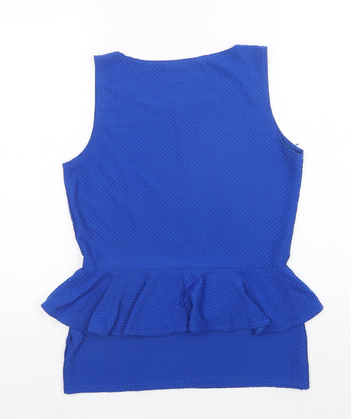 Select Womens Blue  Polyester Basic Blouse Size 14 Round Neck