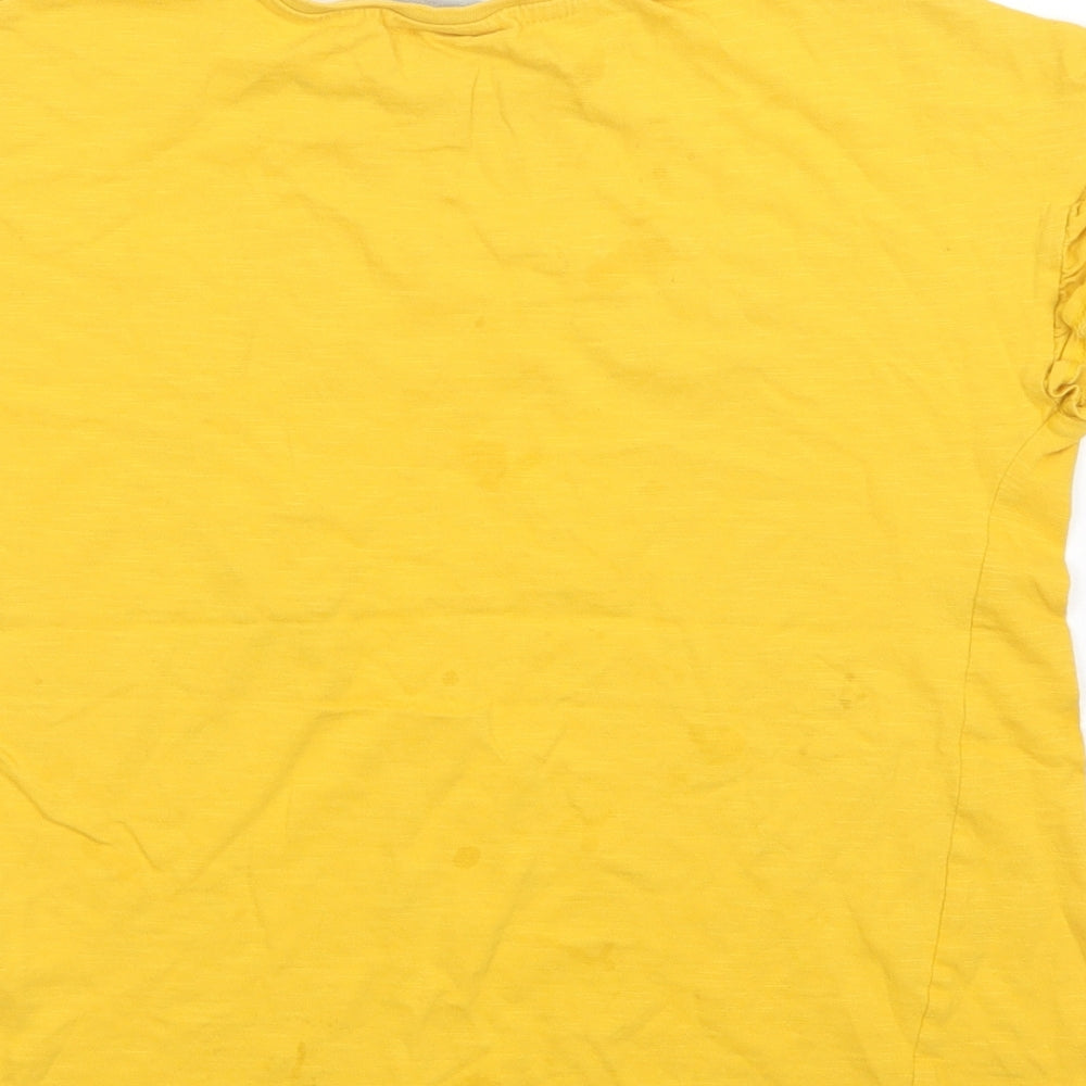 Matalan Girls Yellow  Cotton Basic T-Shirt Size 12 Years Crew Neck