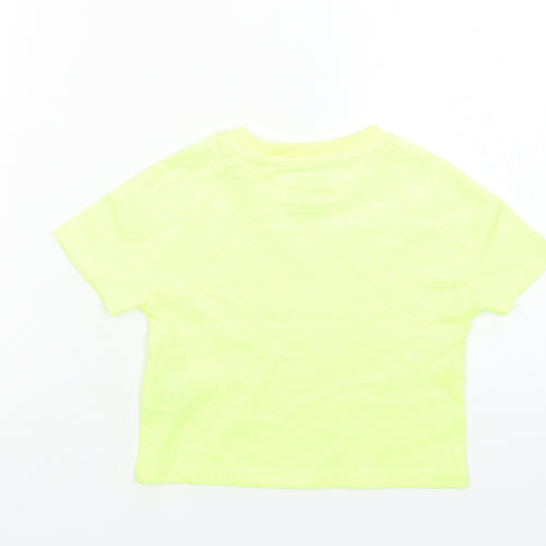 NEXT Girls Green  Cotton Basic T-Shirt Size 3 Years Crew Neck  - Neon