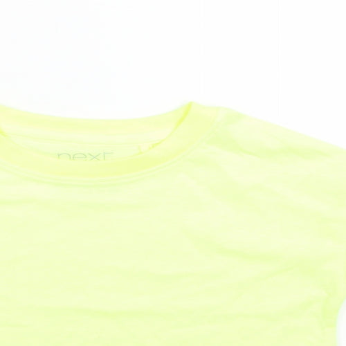 NEXT Girls Green  Cotton Basic T-Shirt Size 3 Years Crew Neck  - Neon