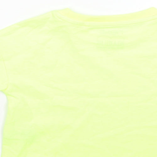 NEXT Girls Green  Cotton Basic T-Shirt Size 3 Years Crew Neck  - Neon