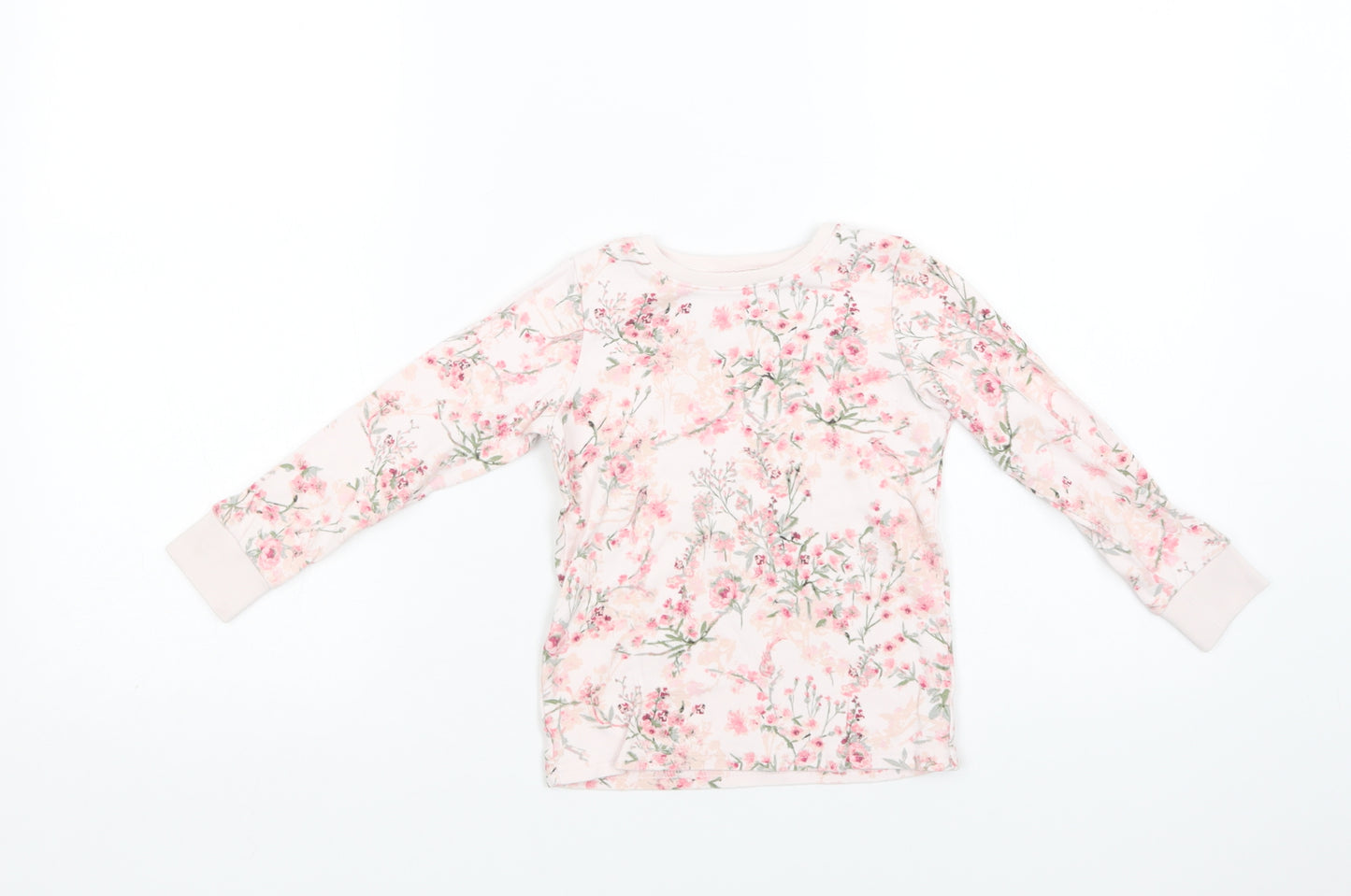 NEXT Girls Pink Floral Cotton Top Pyjama Top Size 4 Years