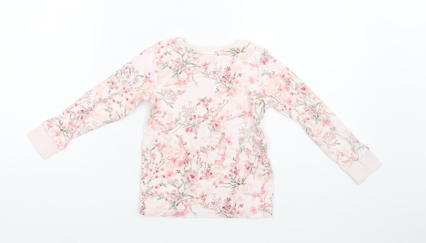 NEXT Girls Pink Floral Cotton Top Pyjama Top Size 4 Years