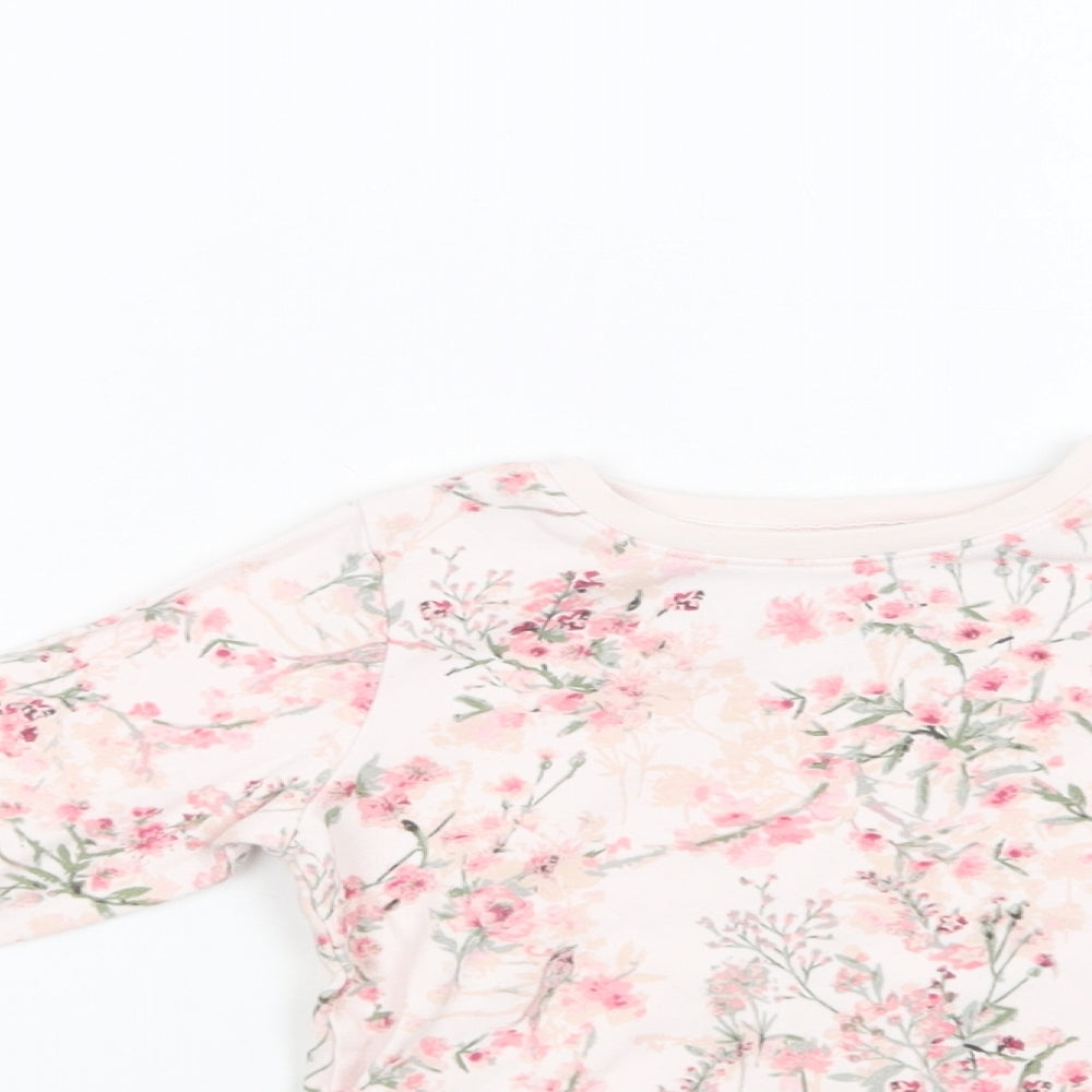 NEXT Girls Pink Floral Cotton Top Pyjama Top Size 4 Years
