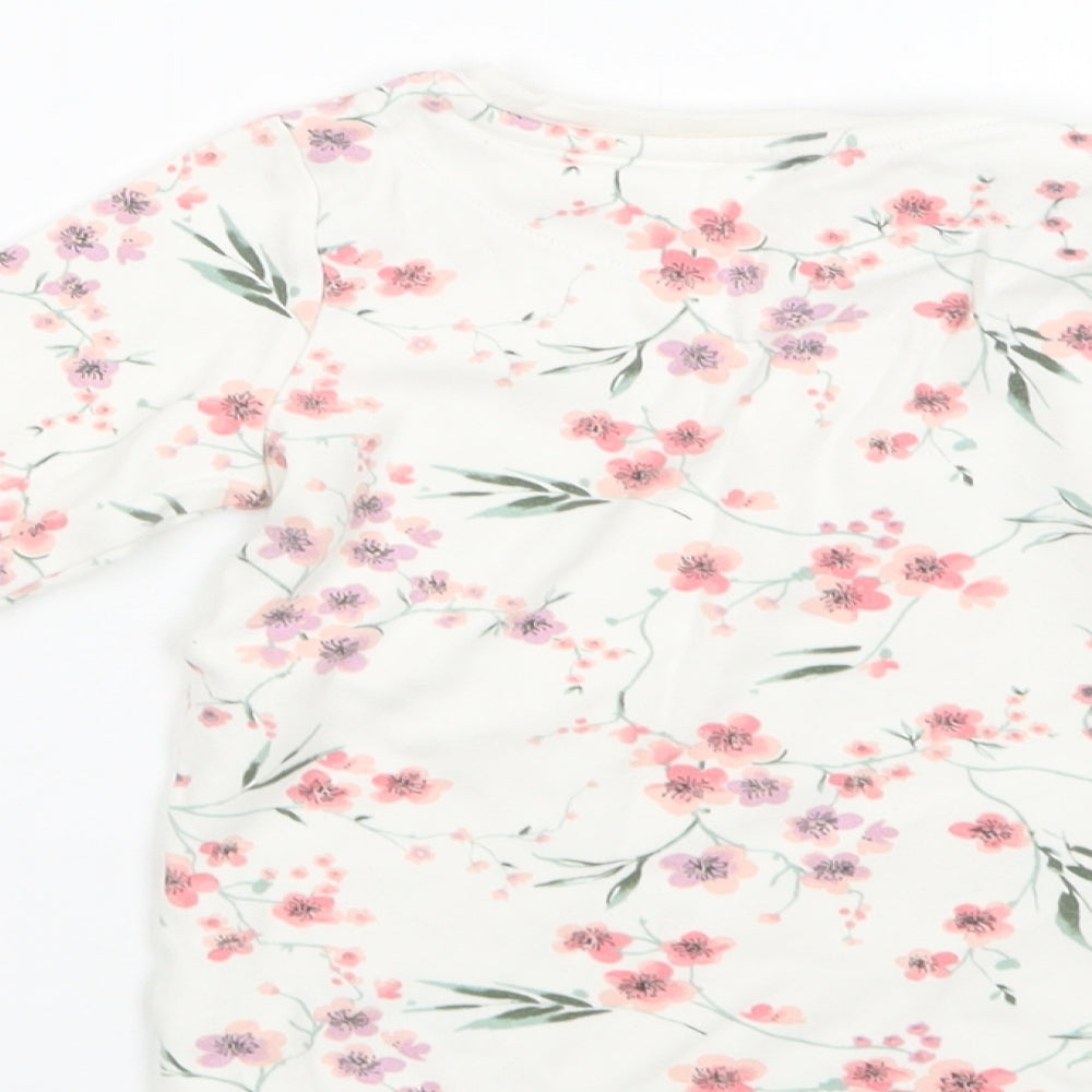 NEXT Girls White Floral Cotton Top Pyjama Top Size 4 Years