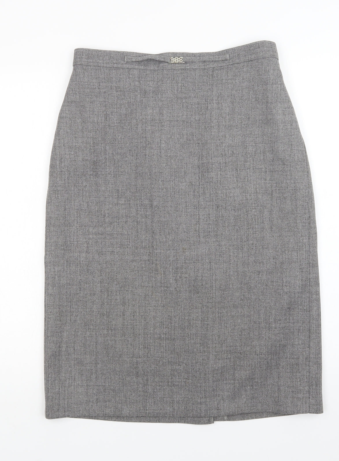 M&S Womens Grey  Polyester Straight & Pencil Skirt Size 12