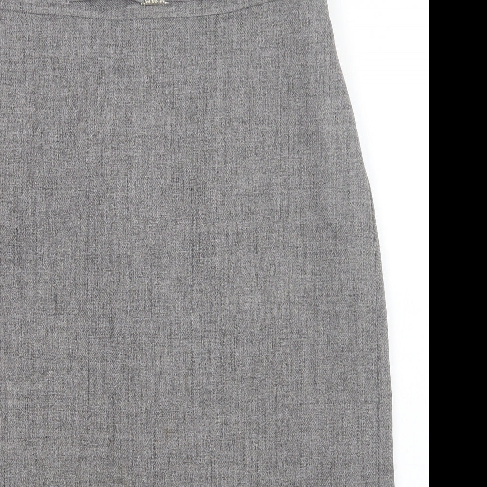 M&S Womens Grey  Polyester Straight & Pencil Skirt Size 12