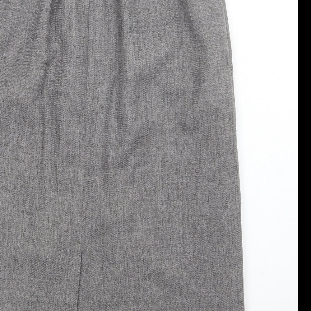 M&S Womens Grey  Polyester Straight & Pencil Skirt Size 12