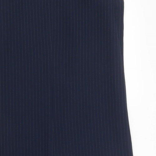 AYC By Joshua Faulk Womens Blue Striped Polyester Pinafore/Dungaree Dress  Size 14  Round Neck Zip