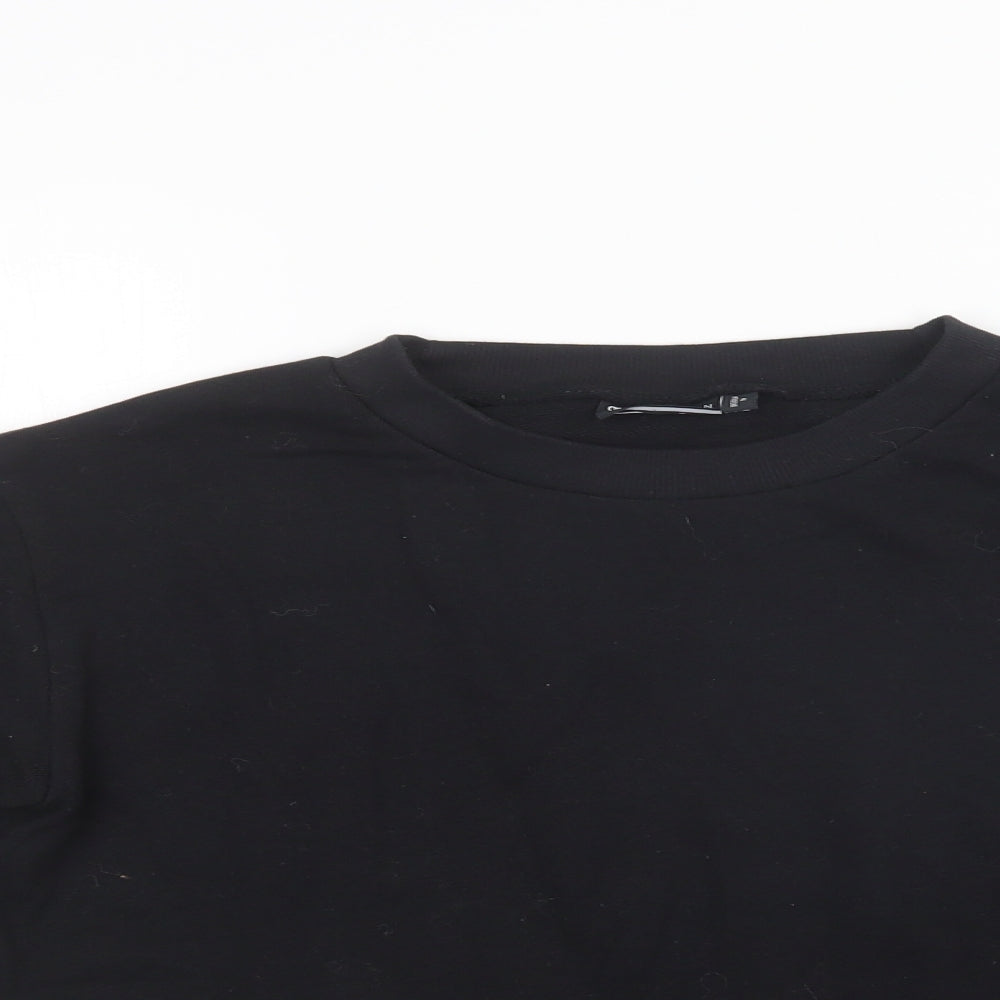 ASOS Womens Black  Cotton Pullover Sweatshirt Size 8