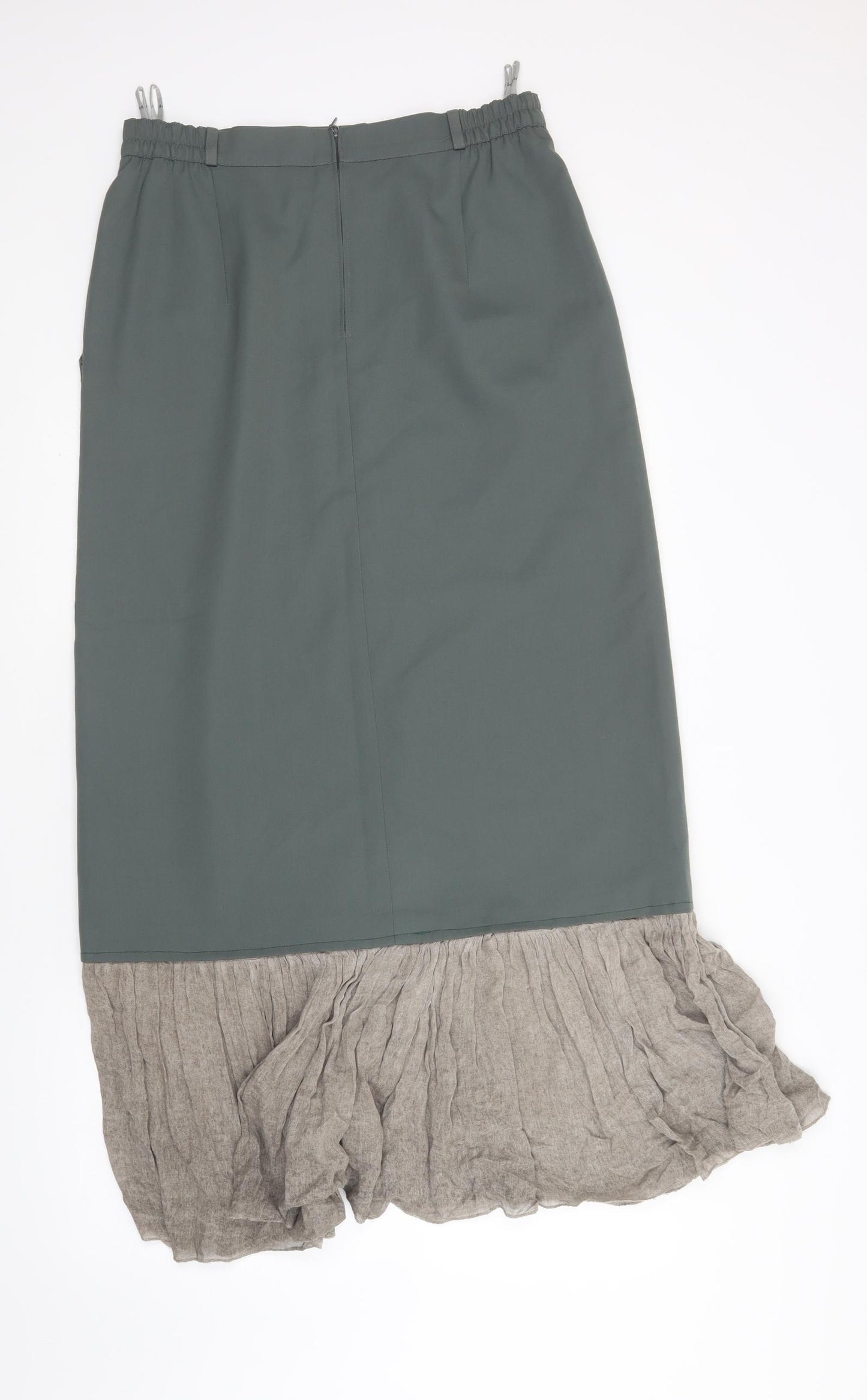 Trevira Womens Green  Polyester Maxi Skirt Size 14   Zip